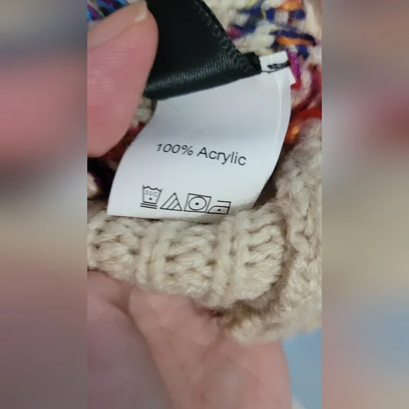 Euc Shein Curve Oatmealand Rainbow 🌈 🌈 Button front  cardigan size 3XL - Picture 7 of 7